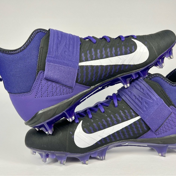 Nike Alpha Menace Pro 2 Mid Purple Black Football Cleats Size 12 - Picture 7 of 10